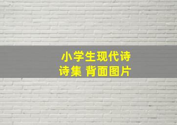 小学生现代诗诗集 背面图片